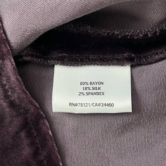 Eileen Fisher Scoop Neck Velvet Long Sleeve Tunic Top Women Size S-XS - Picture 13 of 16